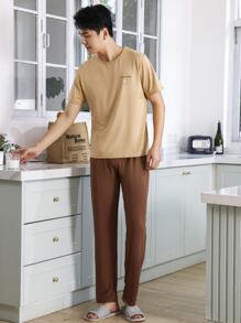 Hombres Set homewear con estampado de letra - Multicolor - Ver 3