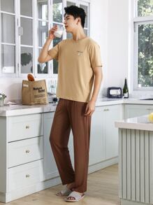 Hombres Set homewear con estampado de letra - Multicolor - Ver 4