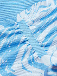 Marble Print Wide Waistband Sports Set - Blue and White - View 7