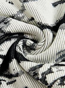 Yoga Trendy 無縫紮染運動套裝 - 黑與白 - 查看 6