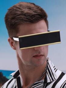 Men Flat Top Fashion Glasses Party Shades Accessories Halloween Beach Accessories Glasses Shades For Summer Beach Vacation,Outdoor,Travel - Multicolor - View 1