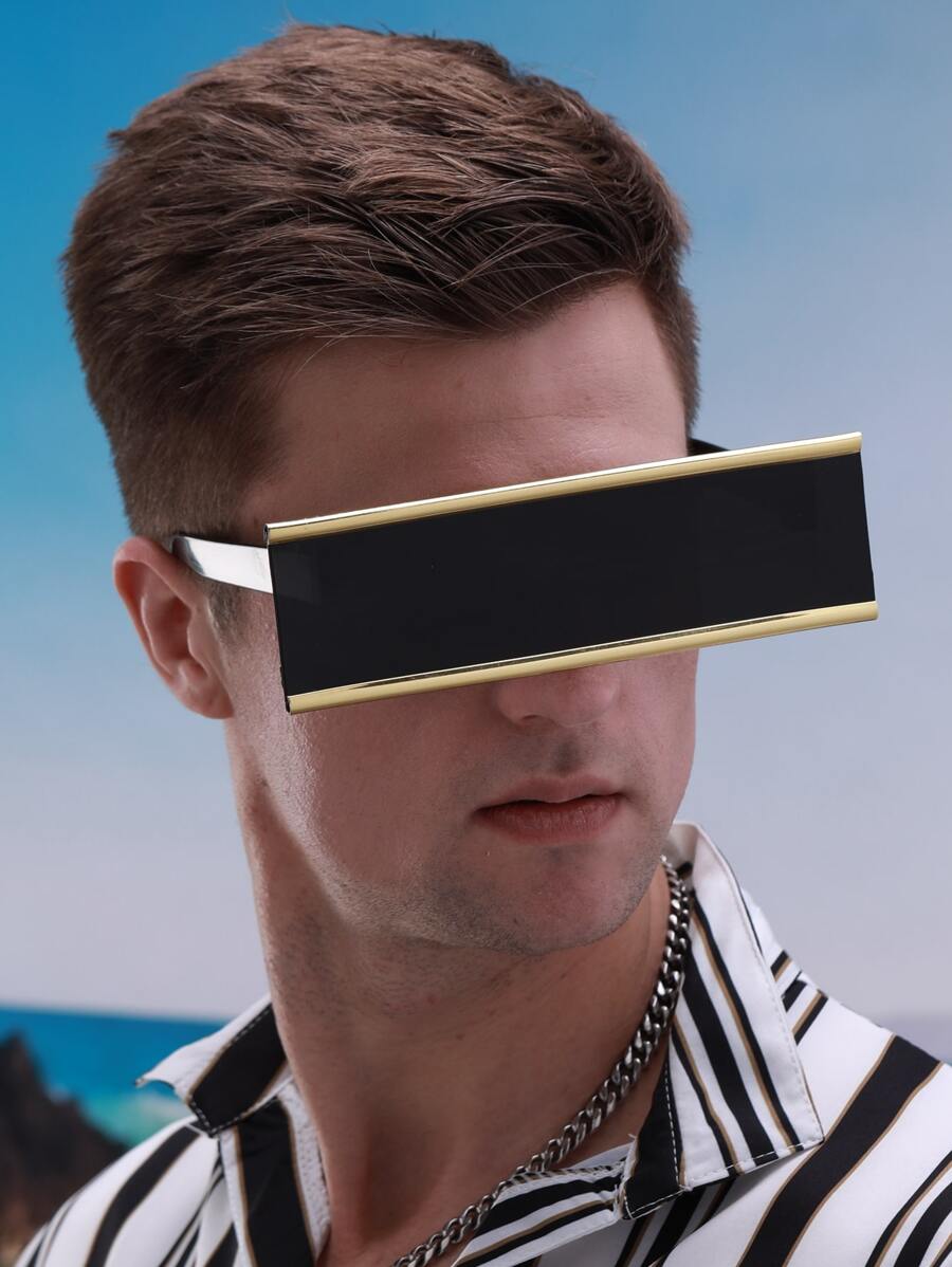 Men Flat Top Fashion Glasses Party Shades Accessories Halloween Beach Accessories Glasses Shades For Summer Beach Vacation,Outdoor,Travel - Multicolor - View 1