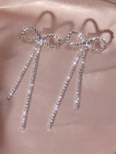 Rhinestone Bow Drop örhängen Alla hjärtans dag, mamma, mor, mors dag, present