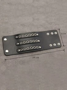 Hombres Pulsera con diseño de ojal - Negro - Ver 4