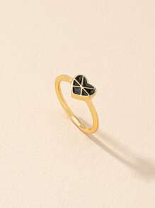 Heart Decor Ring - Yellow Gold - View 1