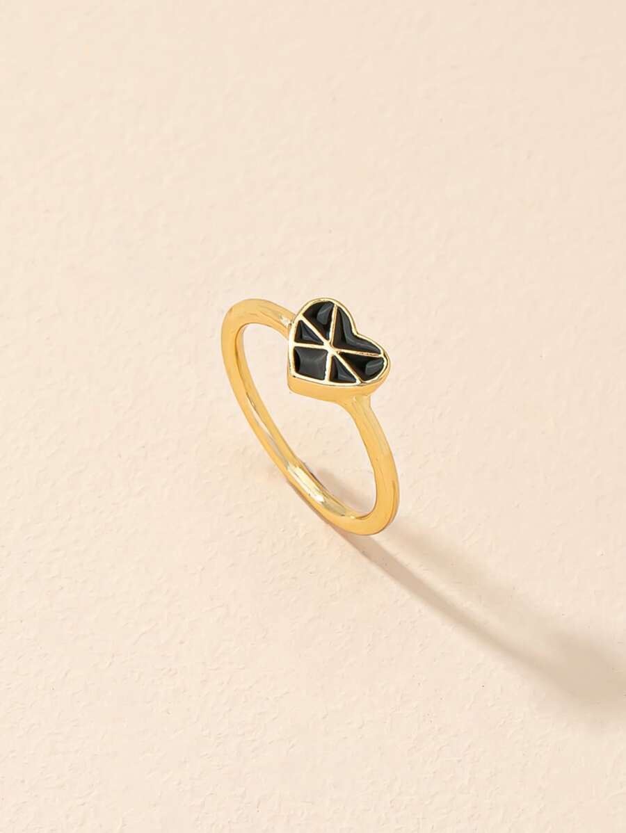 Heart Decor Ring - Yellow Gold - View 1