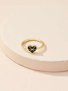 Heart Decor Ring - Yellow Gold - View 2