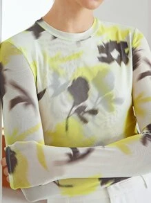 MOTF PREMIUM FLORAL MESH TOP - Multicolor - View 3