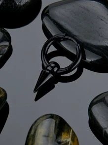 1pc Men Cone Decor Earring - Black - View 1