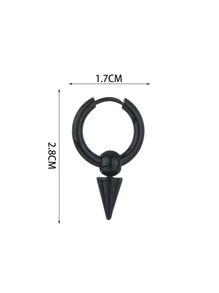 1pc Men Cone Decor Earring - Black - View 3