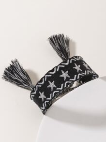 1入簡約手工編織女士手鐲 - 黑色 - 查看 1