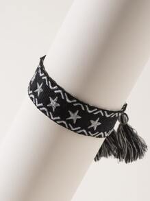 1入簡約手工編織女士手鐲 - 黑色 - 查看 2