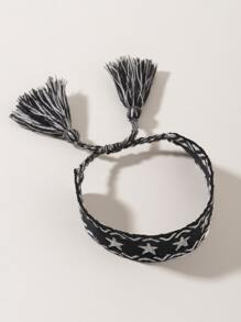 1入簡約手工編織女士手鐲 - 黑色 - 查看 4