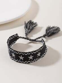 1入簡約手工編織女士手鐲 - 黑色 - 查看 5