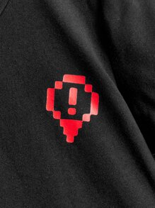 SHEIN Bộ thời trang bé trai Lá thư Slogan Giải trí - màu đen - Xem 3