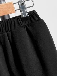 SHEIN Bộ thời trang bé trai Lá thư Slogan Giải trí - màu đen - Xem 4