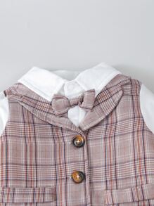 Baby Boy Bow Front 2 In 1 Bodysuit & Pants, For Christmas - Multicolor - View 4