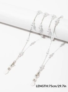 Cadena para gafas con diseño de perla artificial - Blanco - Ver 5