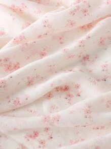 1pc Floral Print Tassel Decor Scarf Elegant Lightweight Shawl Valentine's Day Valentines - Multicolor - View 5