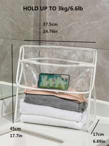 1pc Clear Bathroom Storage Rack - Clear - View 2