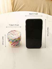 100 piezas papel para magdalenas al azar, revestimiento para magdalenas, caja para hornear magdalenas, caja para tazas, bandeja para fiestas, herramientas de decoración de pasteles, decoración para fiestas de cumpleaños - Multicolor - Ver 3