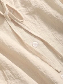 DAZY Camisa de cuello con cordón con botón delantero - Albaricoque - Ver 3