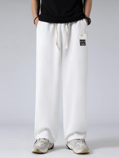 Manfinity EZcore Guys Letter Patched Detail Drawstring Waist Pants