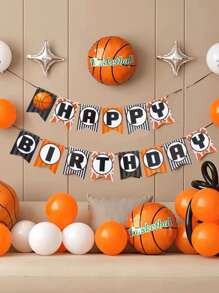 13pcs Basketball & Letter Graphic Pull Flag - Multicolor - View 1