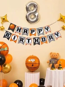 13pcs Basketball & Letter Graphic Pull Flag - Multicolor - View 2