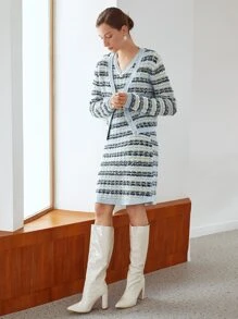 MOTF PREMIUM PLAID FITTED JUMPER DRESS WITHOUT CARDIGAN - Multicolor - View 7