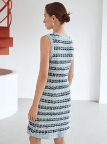 MOTF PREMIUM PLAID FITTED JUMPER DRESS WITHOUT CARDIGAN - Multicolor - View 9