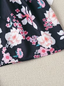 小女童印花彼得潘領洋裝