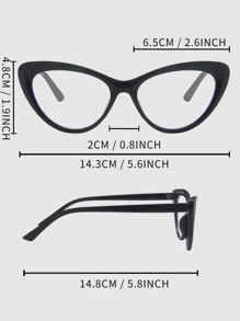 猫眼眼镜 透明眼镜 配件 圣诞节 - 黑色 - 查看 6