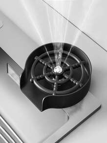 1pc Bar Cup Washing Sink High Pressure Rinse Cup Cleaner Gadget For Home Kitchen/Cafe Milk Tea Shop Commercial Use, Quick Wash By Pressing - Black - View 4