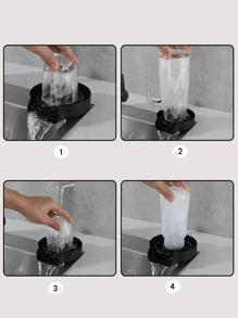 1pc Bar Cup Washing Sink High Pressure Rinse Cup Cleaner Gadget For Home Kitchen/Cafe Milk Tea Shop Commercial Use, Quick Wash By Pressing - Black - View 5