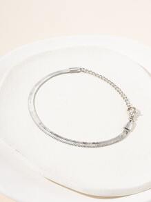 極簡風格素色手鏈 - 銀色 - 查看 2