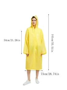 1 pieza impermeable amarillo de color sólido - Amarillo - Ver 2