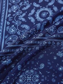 SHEIN MOD Paisley Scarf Print Cami Dress - Navy Blue - View 4