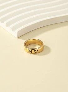 Nhẫn chi tiết chữ cái - Vàng - Xem 2