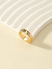 Nhẫn chi tiết chữ cái - Vàng - Xem 3
