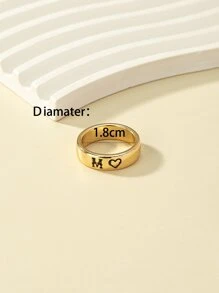 Nhẫn chi tiết chữ cái - Vàng - Xem 4
