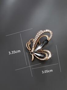 Cubic Zirconia Butterfly Design Brooch - Multicolor - View 4