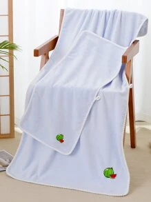 1 pieza Toalla o toalla de baño con con bordado de fruta - Celeste - Ver 2
