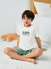 Boys Letter Graphic PJ Set - Multicolor - View 1