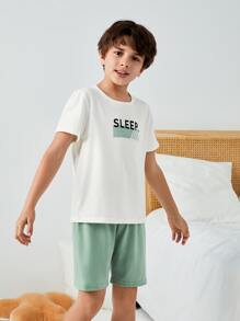 Boys Letter Graphic PJ Set - Multicolor - View 3