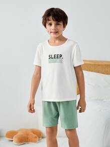 Boys Letter Graphic PJ Set - Multicolor - View 4