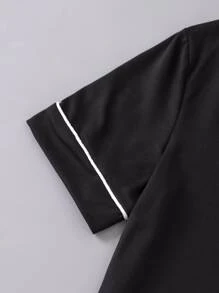 Boys Plaid Button Front Shirt & Trousers PJ Set - Multicolor - View 5