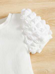 SHEIN 小女童泡泡袖小高領連衣裙