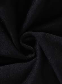 Baby Contrast Lace Puff Sleeve Tee - Black - View 5