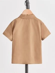 SHEIN Toddler Boys Colourblock Button Front Shirt - Multicolor - View 2